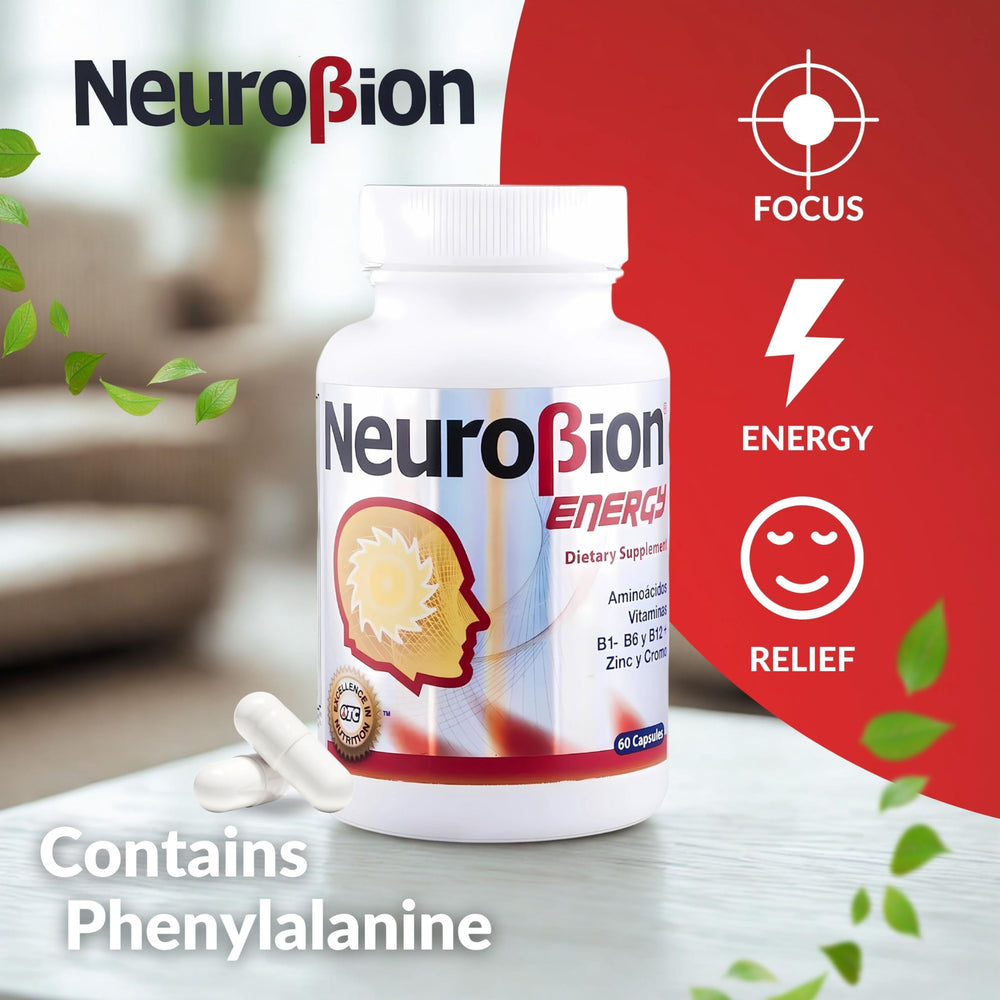 60-cap Neurobion Energy bottle on a wooden surface
