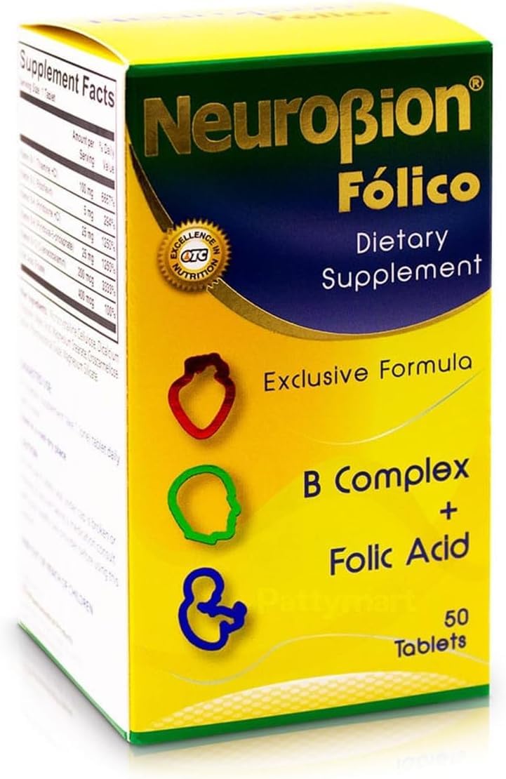 Front view of Neurobion Folico 50 tablets bottle