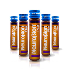 Close-up of a Neurobion Plus Liquid B-Complex vial