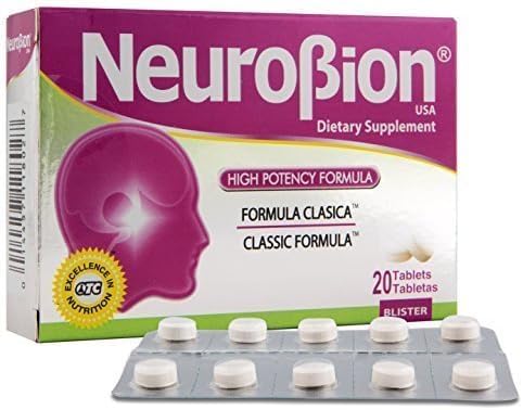 Front view of Neurobion Classic 20 tablets label