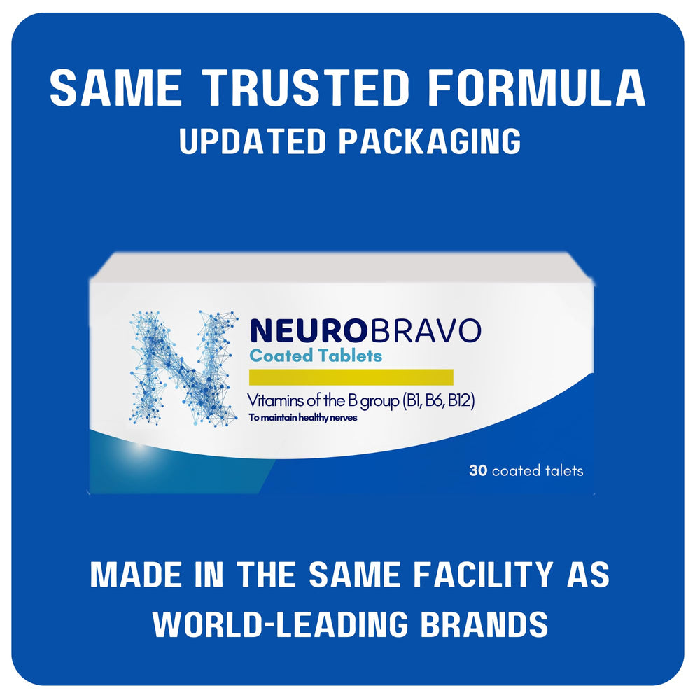Neurobravo B1 B6 B12 tablets packaging