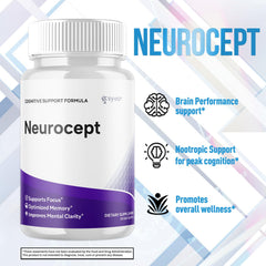 Neurocept bottle front label showing 30 servings per bottle