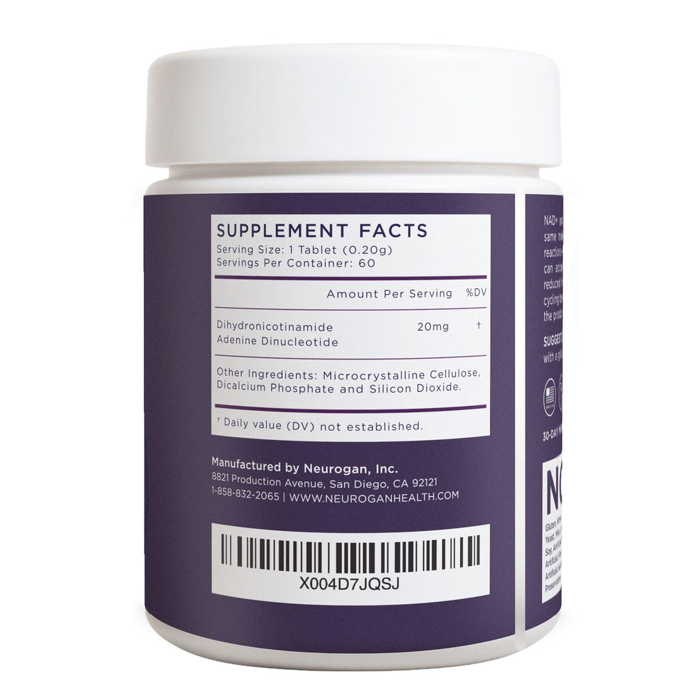 Neurogan NADH 60-count bottle emphasizes convenient daily use.