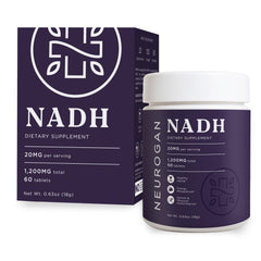 Neurogan NADH tablets bottle front supports daily energy and focus.