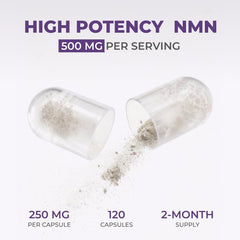 Close-up of Neurogan NMN capsules highlighting brain focus support