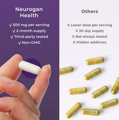 GMP-certified facility and third-party testing insignia for Neurogan NMN
