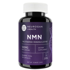 Neurogan NMN supplement bottle label showing 500 mg NMN per serving