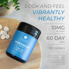 Supplement facts panel for Neurogan Spermidine