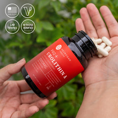 Close-up of product label area and ingredients