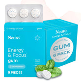 NeuroGum Energy & Focus Gum peppermint 54-count 6-pack box