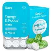 Front view of NeuroGum Energy & Focus Mints Peppermint box