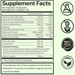Close-up of product label showing 600 mg Alpha Lipoic Acid