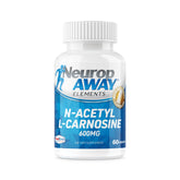 NeuropAWAY Elements N-Acetyl-L-Carnosine 600mg bottle on white background