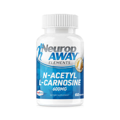 NeuropAWAY Elements N-Acetyl-L-Carnosine 600mg bottle on white background