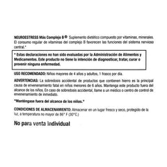 1 bottle daily dose illustration for NEUROESTRESS Plus B Complex syrup