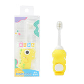 Neverfade Dinosaur Kids Toothbrush with yellow handle and soft 0.08mm bristles