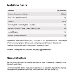 NeverSecond C30+ Berry gel texture close-up for smooth swallowing mid-run.