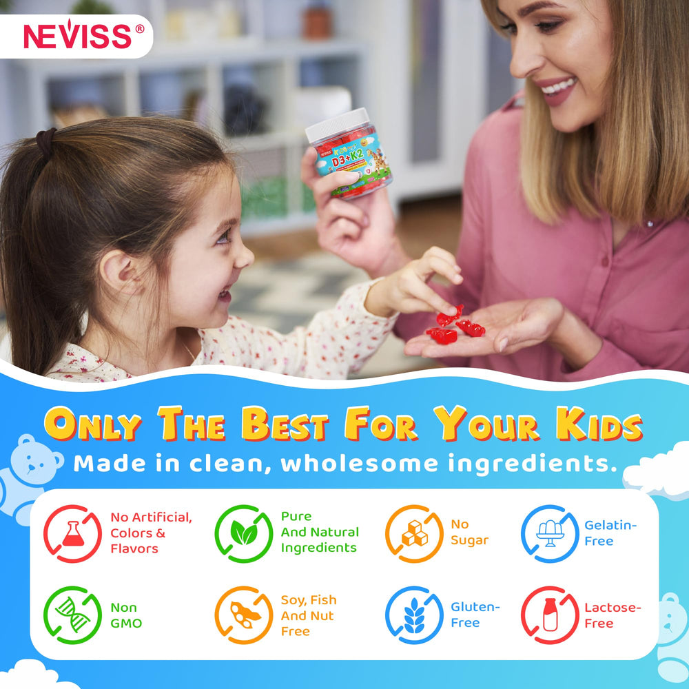 Allergen-free Neviss D3 K2 kids gummies