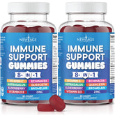 New Age 8 in 1 Immune Support Gummies bottle and label