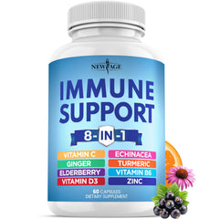 New Age 8-in-1 Immune Support bottle front with label