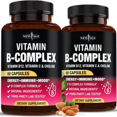 NEW AGE front packaging showing supplement bottle and benefits