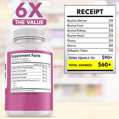 Beef uterus tissue used in the female organ blend