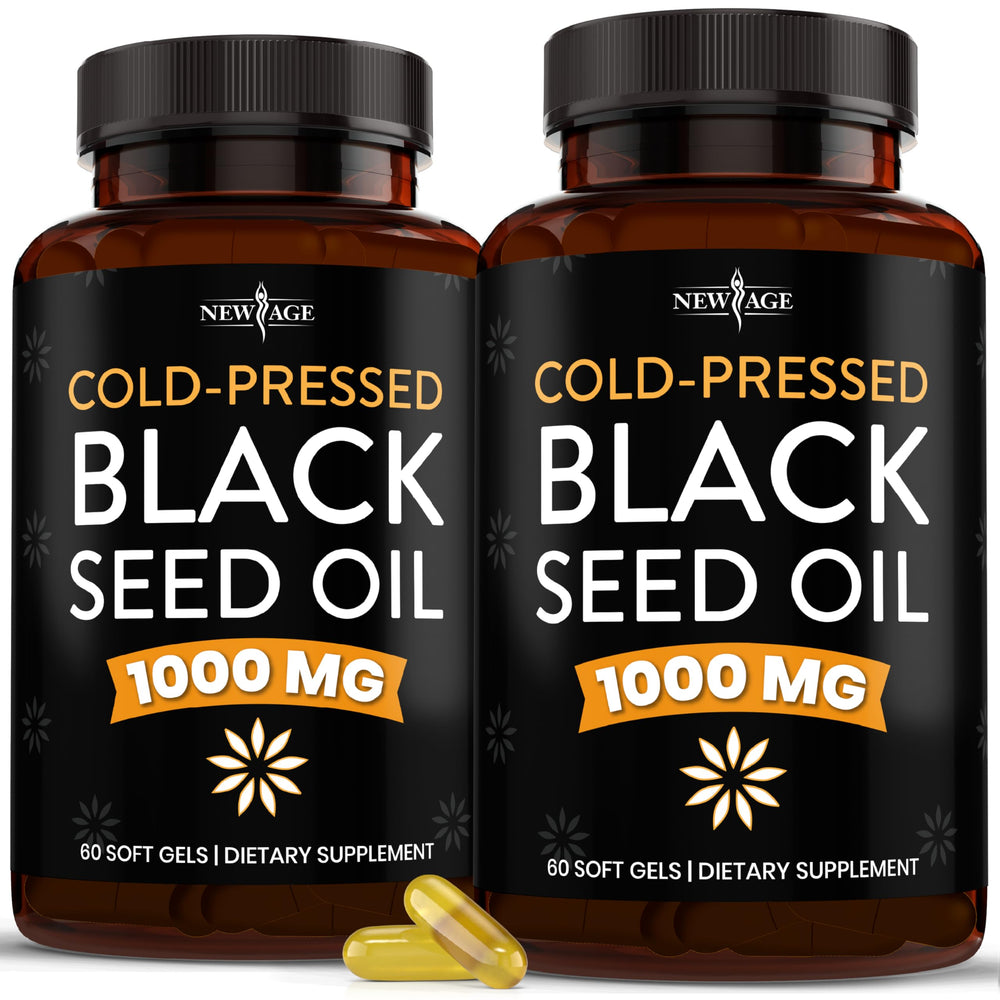New Age Black Seed Oil Softgel Capsules bottle with label