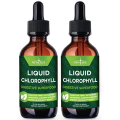 New Age Chlorophyll Liquid Drops bottle on white background