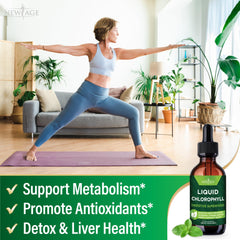 Chlorophyll Drops providing internal deodorant and breath freshness