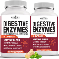New Age Digestive Enzymes bottle and packaging