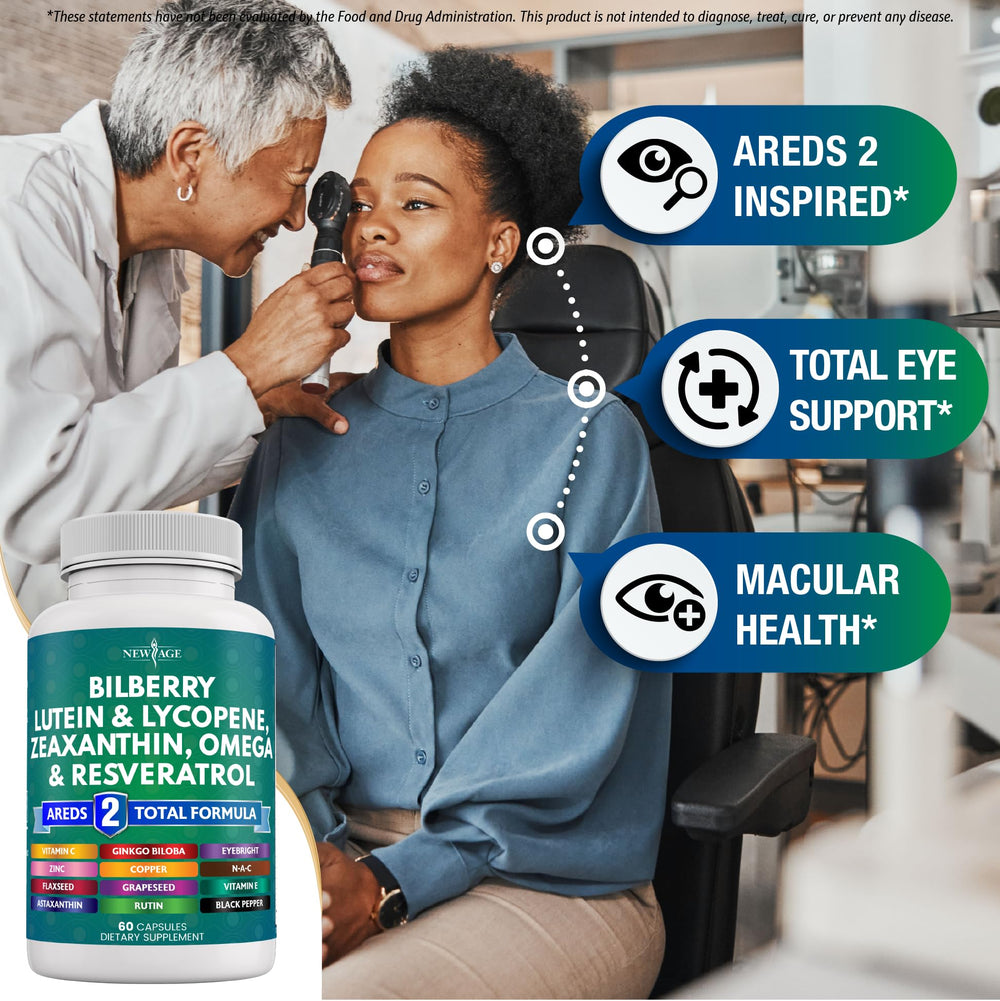 Front view of New Age Eye Health Vitamins bottle