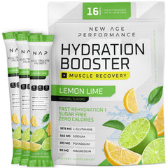 New Age Performance hydration packet lemon lime sachet for quick workout hydration