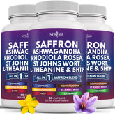 NEW AGE Saffron supplement bottle with 60 capsules