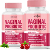 Front view of NEW AGE Vaginal Probiotics bottle and packaging
