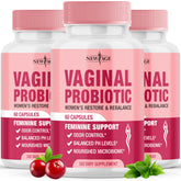 Bottle of New Age Vaginal Probiotics with label on white background