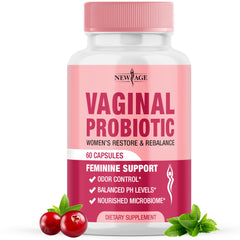 Bottle of NEW AGE Vaginal Probiotics with 60 capsules