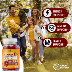 Supports bone health with NEW AGE Vitamin D3 5000 IU Gummies