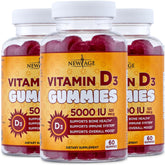 New Age Vitamin D3 5000 IU gummies bottle – front view