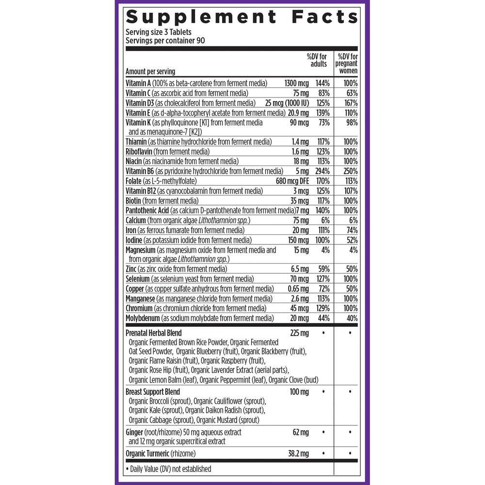 Fermented iron tablets in prenatal vitamins