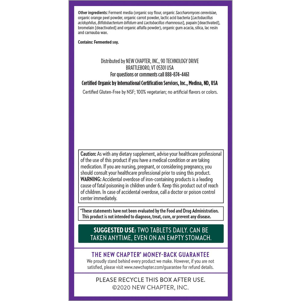 Organic certification and vegan-friendly icons on label