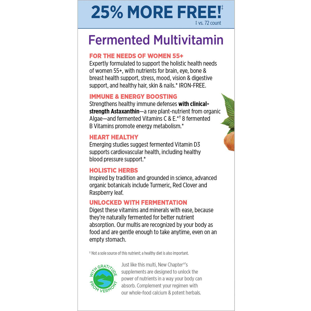 Fermented multivitamin tablet designed for women over 50