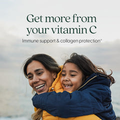 Close-up of fermented vitamin C + elderberry tablets