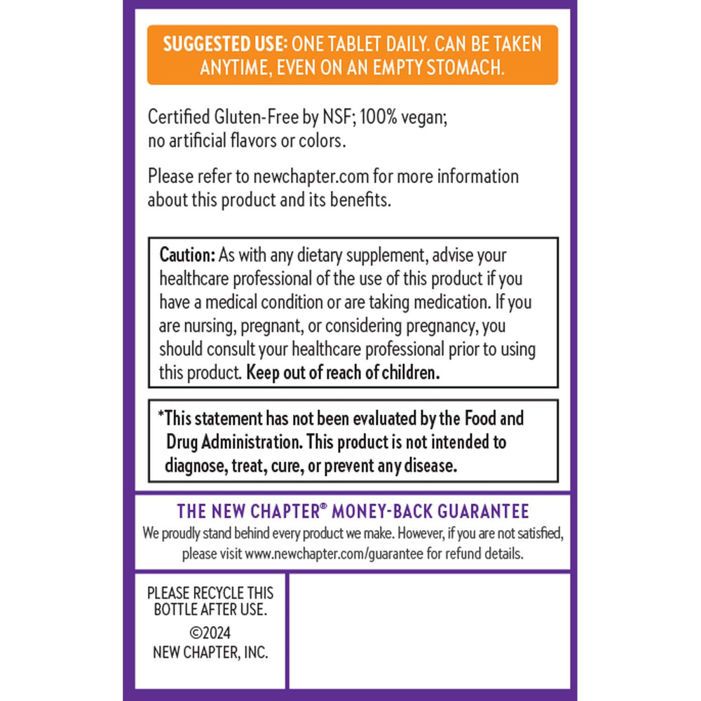 60-count bottle packaging of New Chapter Vitamin C + Elderberry