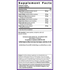 USA grown, vegan, organic and gluten-free seals on label