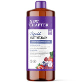 Front view of New Chapter Liquid Multivitamin + Mineral 30 oz bottle in mixed berry flavor