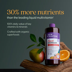 Nutrition facts panel for New Chapter Orange Mango liquid multivitamin