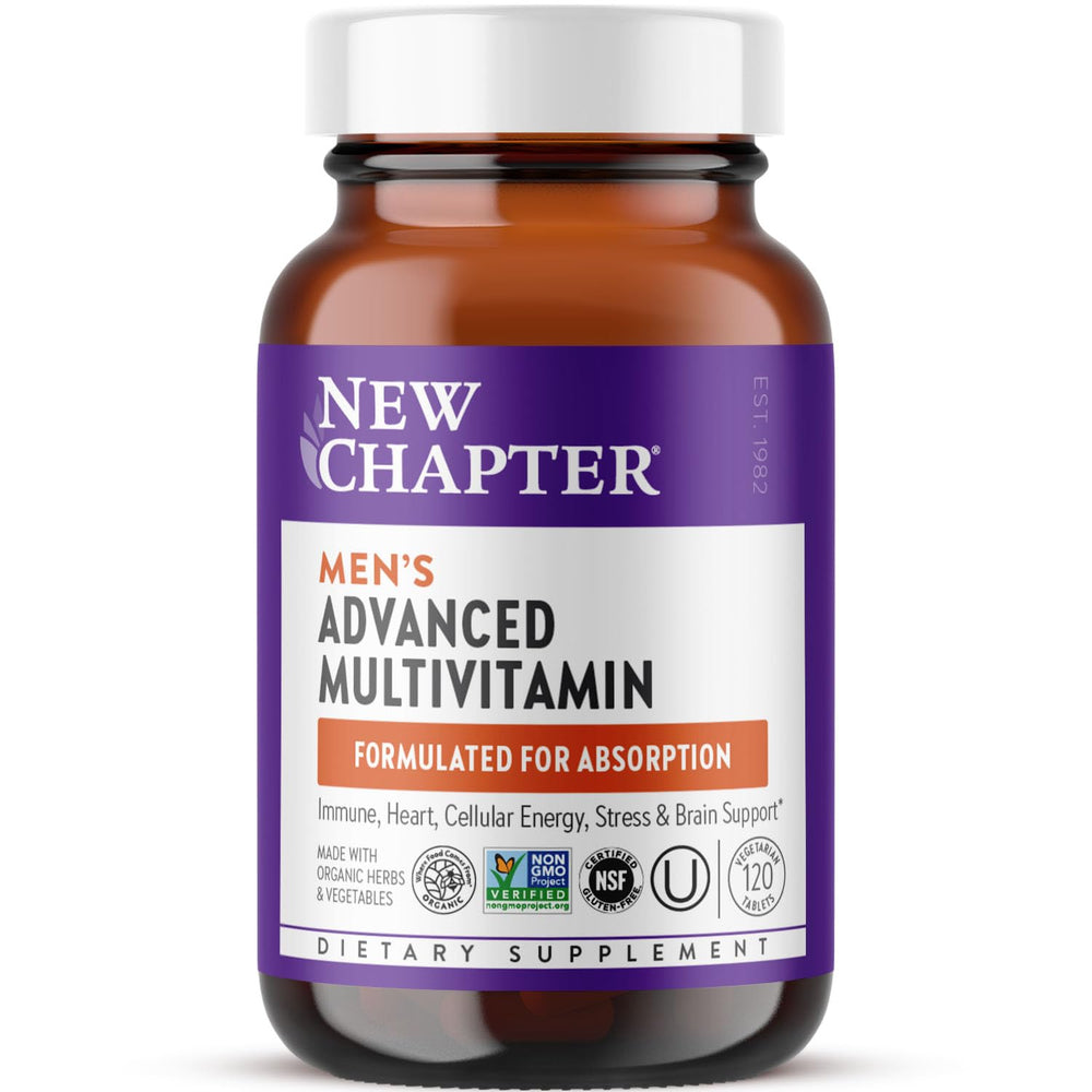 New Chapter Men's Multivitamin Advanced Formula bottle on white background