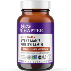 New Chapter Men's Multivitamin bottle highlighting immune support ingredients