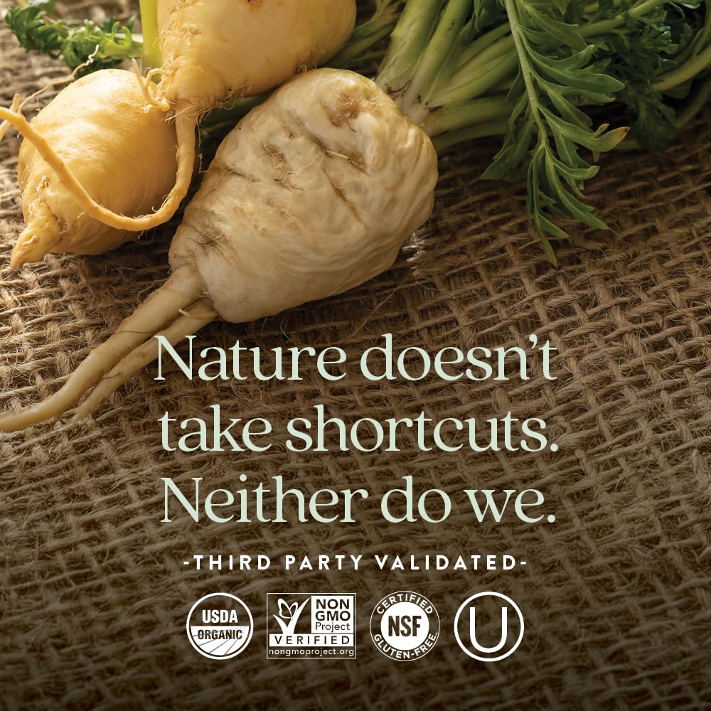 Packaging highlighting organic fermentation and clean ingredients