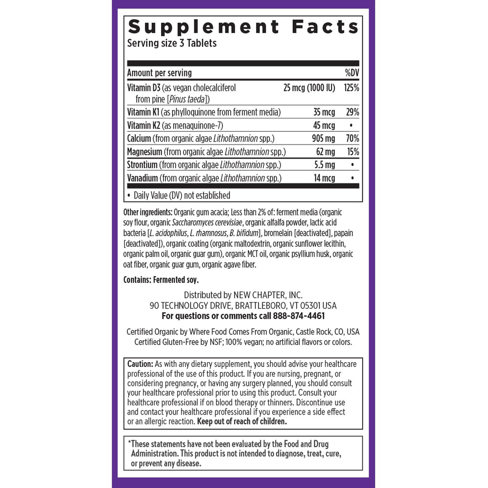 New Chapter vitamin D3 helps absorption of calcium in the body